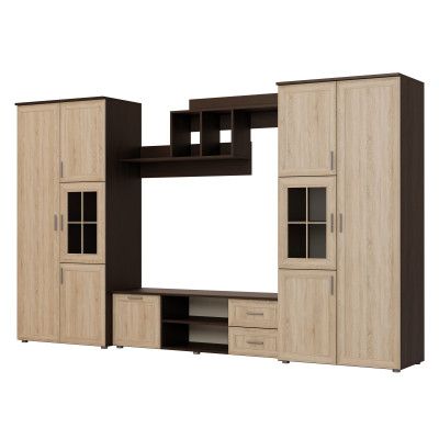 copy of Perete de mobilier, două dulapuri, dulapuri de lenjerie, TV, rafturi - JOWISZ