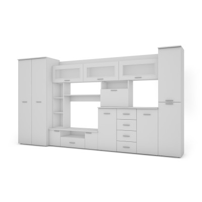 copy of Wohnwand mit Kommode, Aufsatz, zwei Bars, Doppelvitrine, RTV-Schrank - KENA