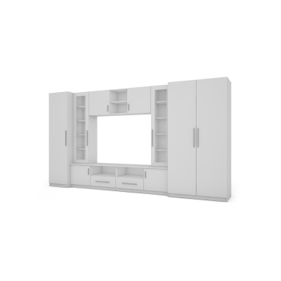 copy of Wall unit with wardrobes, cabinets, TV area, glass display cases - NEPTUN