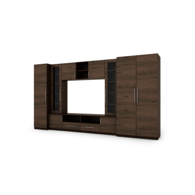 copy of Perete mobilier cu garderobe, dulapuri, zonă TV, vitrine din sticlă - NEPTUN