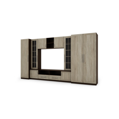 copy of Perete mobilier cu garderobe, dulapuri, zonă TV, vitrine din sticlă - NEPTUN