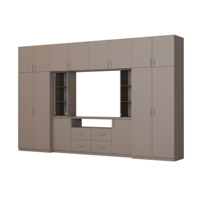 copy of Meuble de salon moderne avec armoires spacieuses et vitrine TV, haut de 240 cm - NESTO