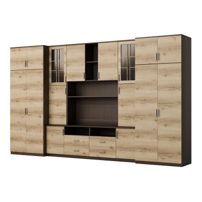 copy of Wall unit with spacious cabinets, shelves, cabinets, TV area - SAWA