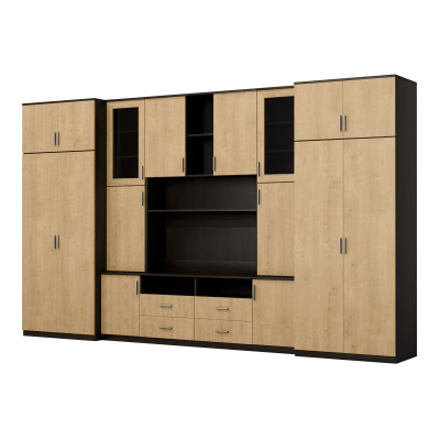 copy of Wohnwand mit geräumigen Schränken, Regale, Schränke, TV-Bereich - SAWA