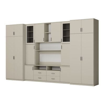 copy of Wall unit with spacious cabinets, shelves, cabinets, TV area - SAWA