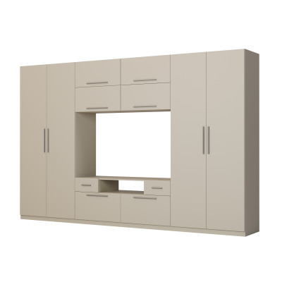 copy of Moderne Wohnwand, große Schränke, Regale, TV-Schrank, Schubladen - SCANDI