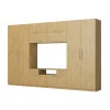 Nowoczesna meblościanka z dużymi szafami, półkami, RTV i szufladami 350×227 cm Dąb Carpenter Whisky – SCANDI