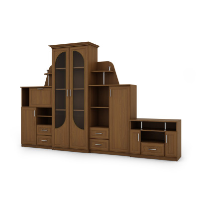 copy of Schrankwand mit großer Vitrine, Bar, Wäscheschrank, RTV - TEXAS + RTV