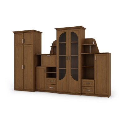 copy of Wall unit with large display cabinet, bar, linen cabinet, wardrobe - TEXAS +wardrobe
