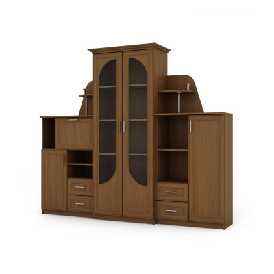 copy of Wall unit with large display cabinet, bar, linen cabinet - TEXAS