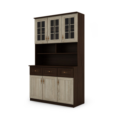 Pojemny kredens 150 cm sonoma ciemna / sonoma jasna – Caldvero