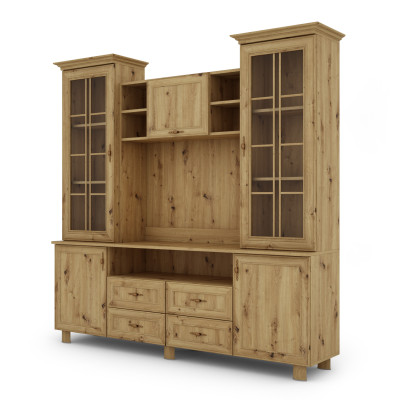 copy of TV-Vitrine 200 cm auf Beinen, Verglasung, TV-Schrank, Schubladen, Regale, Schränke