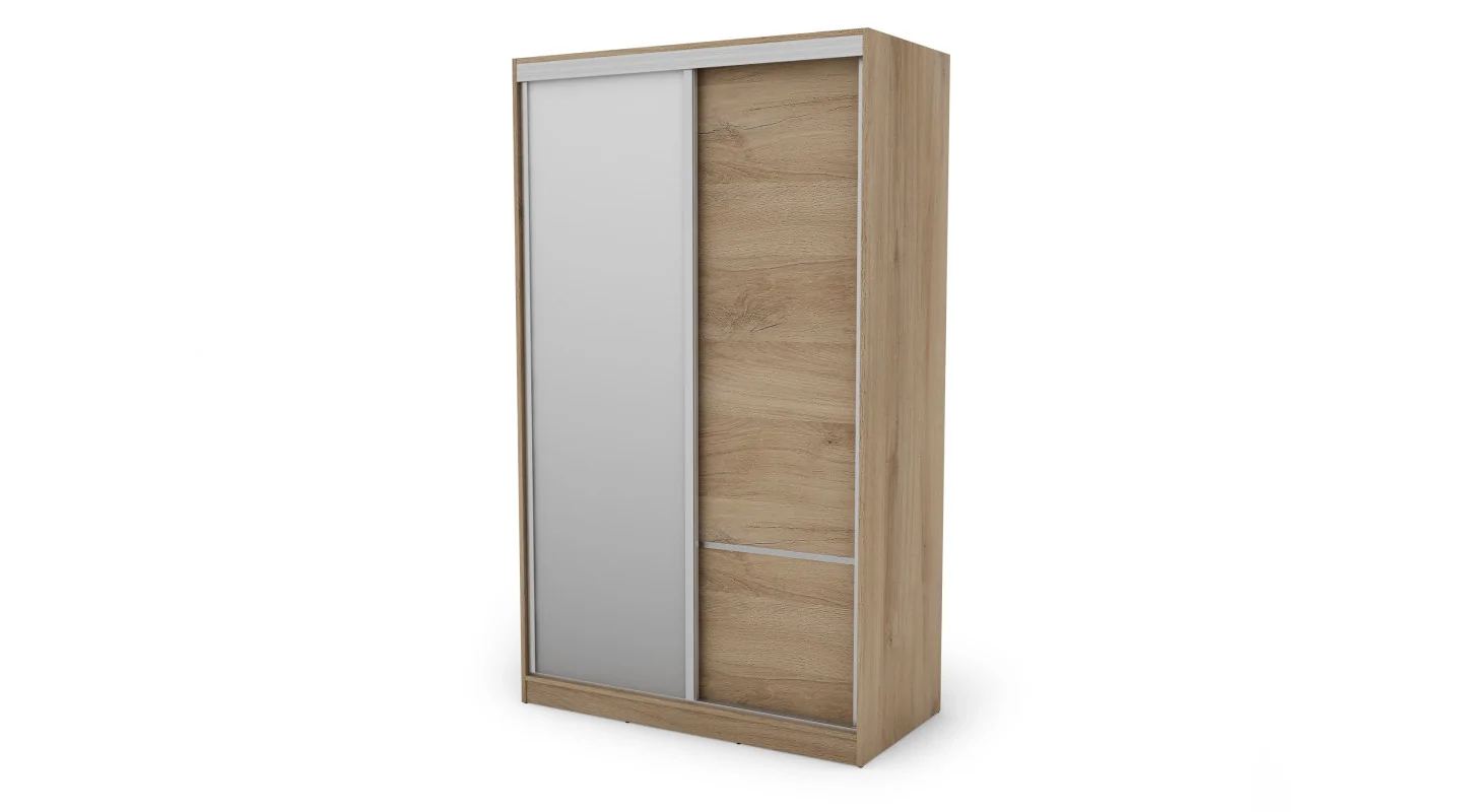 Szafa przesuwna 130×220 cm dąb Lorenzo z lustrem – Arveno | eMeblast