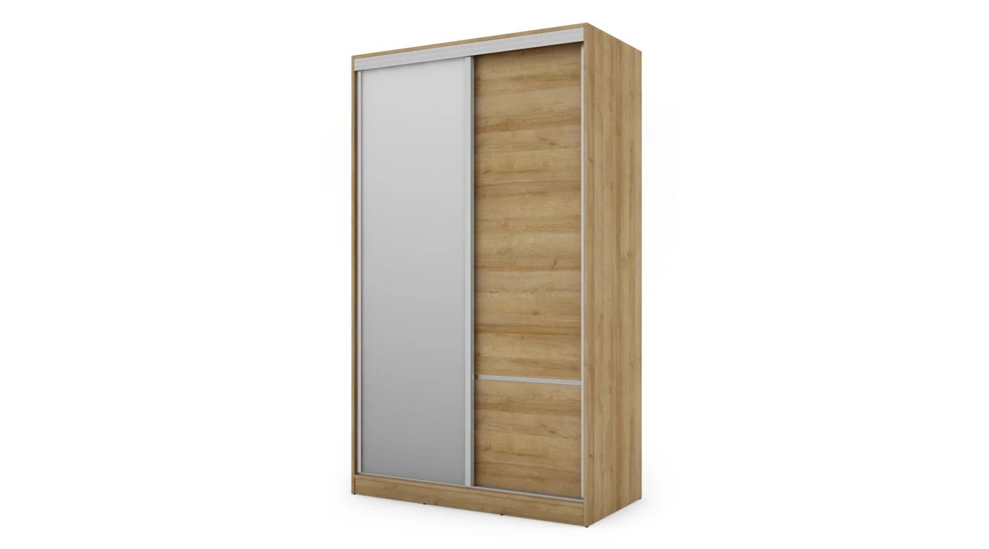 Szafa przesuwna 130x220 cm dąb Riva z lustrem – Arveno | eMeblast