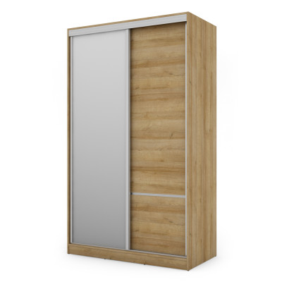 Szafa przesuwna 130x220 cm dąb Riva z lustrem – Arveno