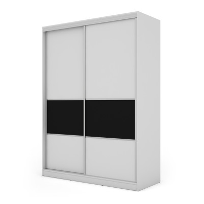Szafa przesuwna 170x230 cm biel / czarna – Ravelo