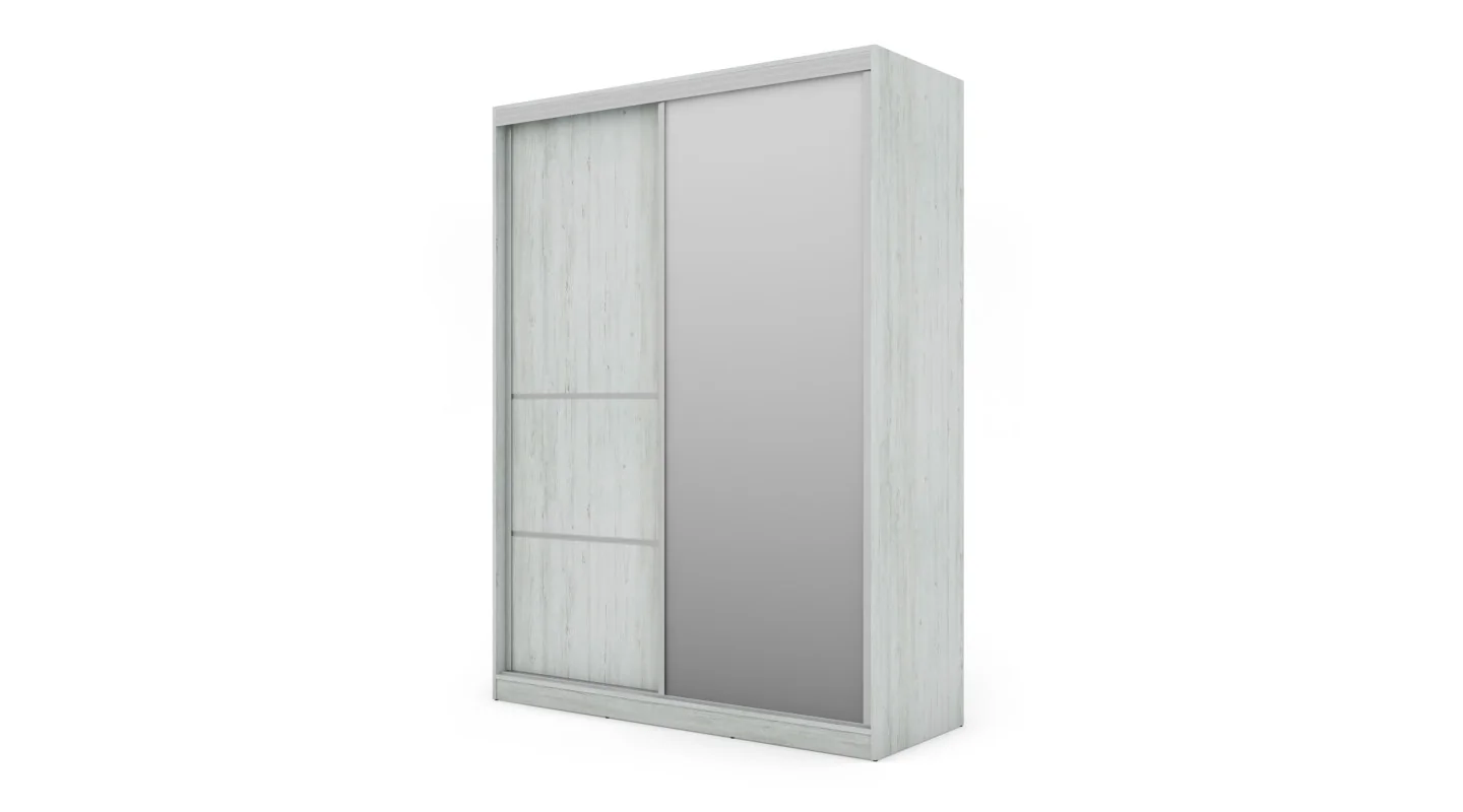 Szafa przesuwna 170x230 cm sosna Andersen z lustrem i szufladami – Ravelo | eMeblast