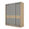 Szafa przesuwna 190x230 cm dąb Lindberg / szara – Calvero