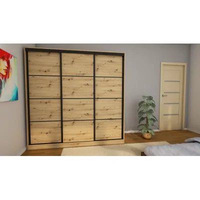 Szafa przesuwna 210x210 cm dąb artisan z szufladami – Virello | eMeblast