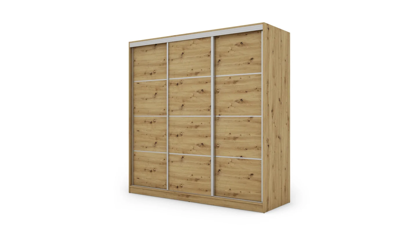 Szafa przesuwna 210x210 cm dąb artisan z szufladami – Virello | eMeblast