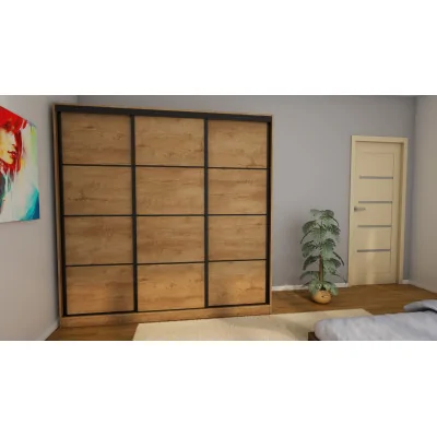 Szafa przesuwna 210x210 cm dąb Lefkas z szufladami – Virello | eMeblast