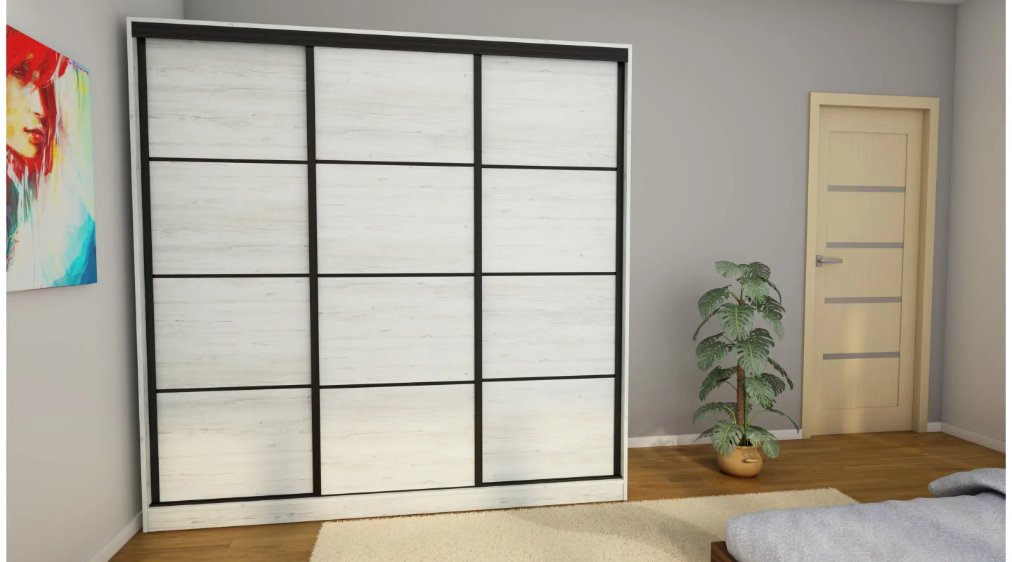 Szafa przesuwna 210x210 cm sosna Andersen z szufladami – Virello | eMeblast