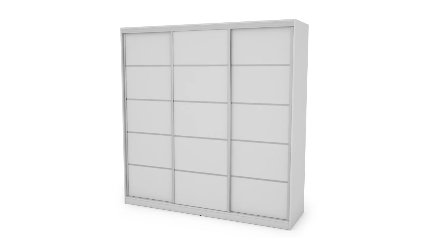 Szafa przesuwna 240x240 cm biała z szufladami – Monvero | eMeblast