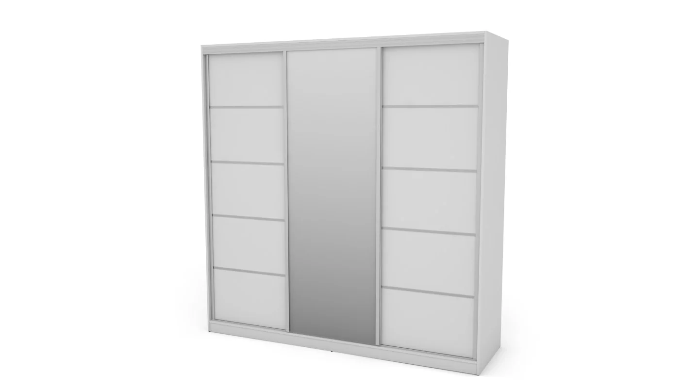 Szafa przesuwna 240x240 cm biała z lustrem – Monvero | eMeblast