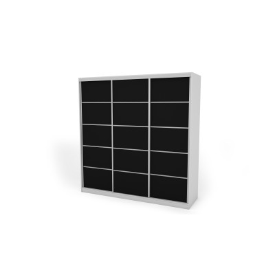 Szafa przesuwna 240x240 cm biel / czarna – Monvero