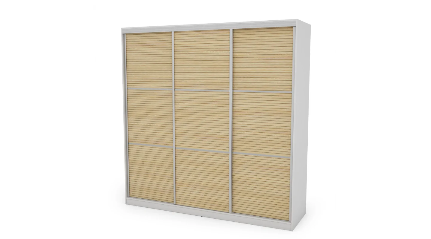 Szafa przesuwna 240x240 cm biel / dąb Gaja lamele – Monvero | eMeblast
