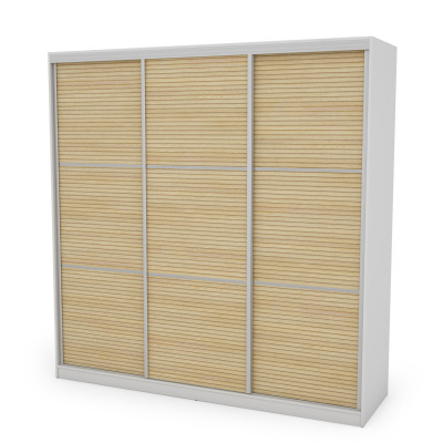 Szafa przesuwna 240x240 cm biel / dąb Gaja lamele – Monvero