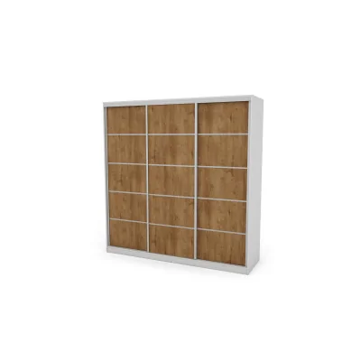 Szafa przesuwna 240x240 cm biel / dąb Lefkas z szufladami – Monvero | eMeblast