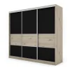 Szafa przesuwna 245x220 cm dąb Bordeaux / czarny – Verdino
