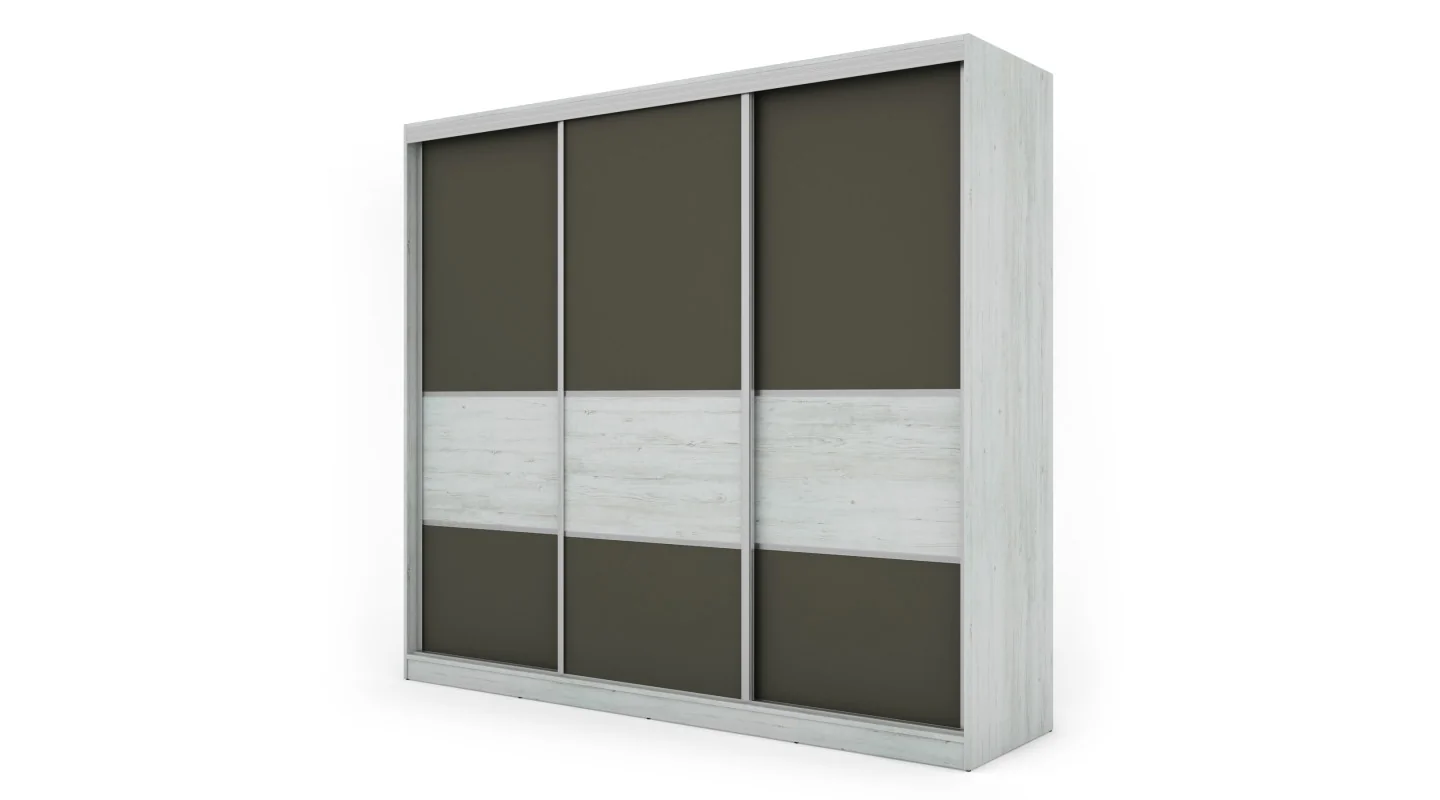 Szafa przesuwna 245x220 cm sosna Andersen / grafit – Verdino | eMeblast