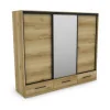 Szafa przesuwna 250x216 cm dąb Grand naturalny z lustrem – Extaro