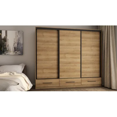 Szafa przesuwna 250x216 cm dąb Riva z szufladami – Extaro | eMeblast