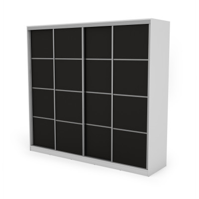 Szafa przesuwna 260x240 cm biała / czarna – Maxdoro