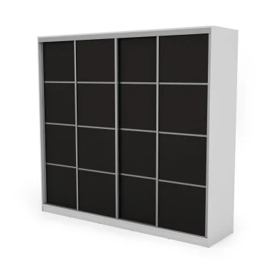 Szafa przesuwna 260x240 cm biała / czarna – Maxdoro | eMeblast