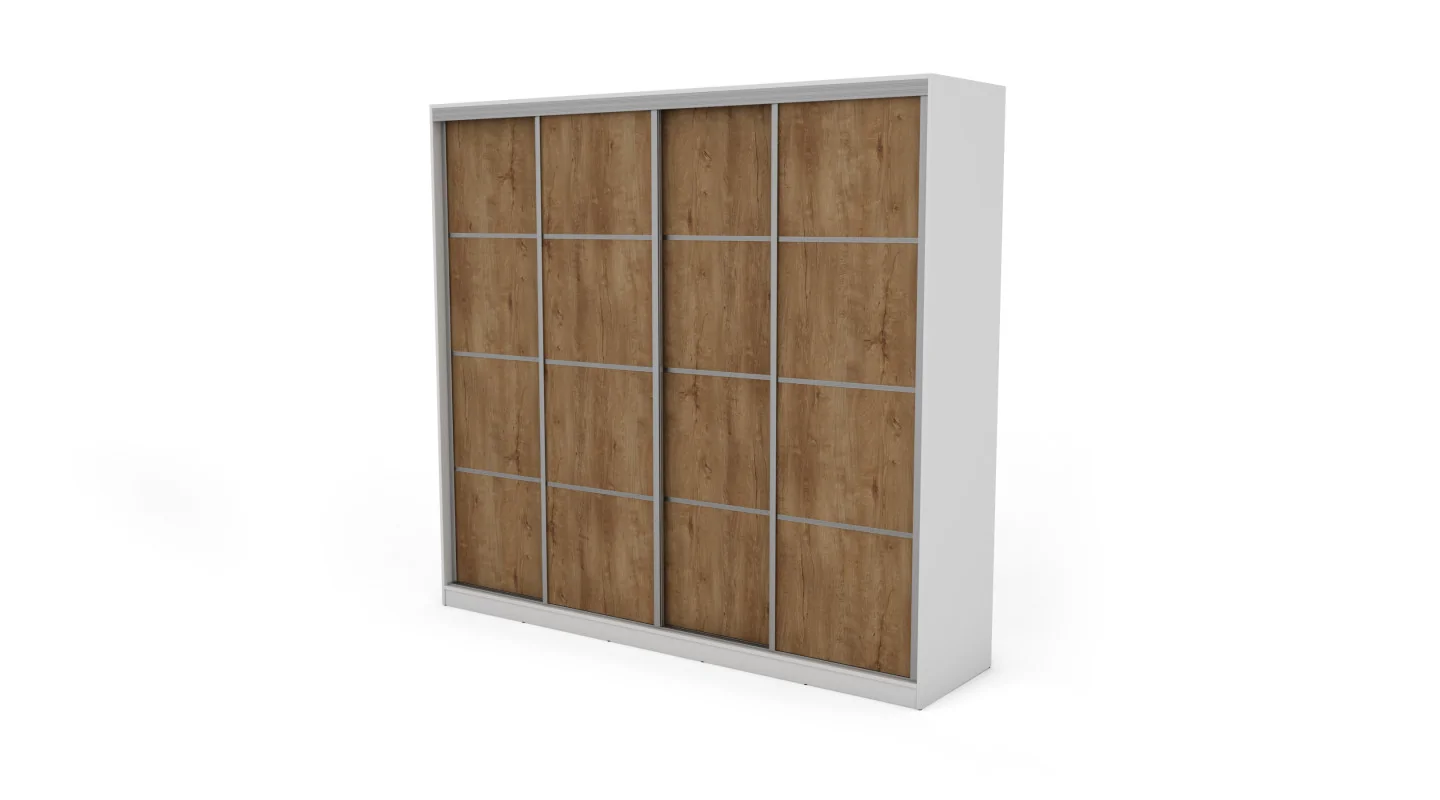 Szafa przesuwna 260x240 cm biała / dąb Lefkas – Maxdoro | eMeblast
