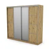 Szafa przesuwna 260x240 cm dąb Artisan z 2 lustrami – Maxdoro