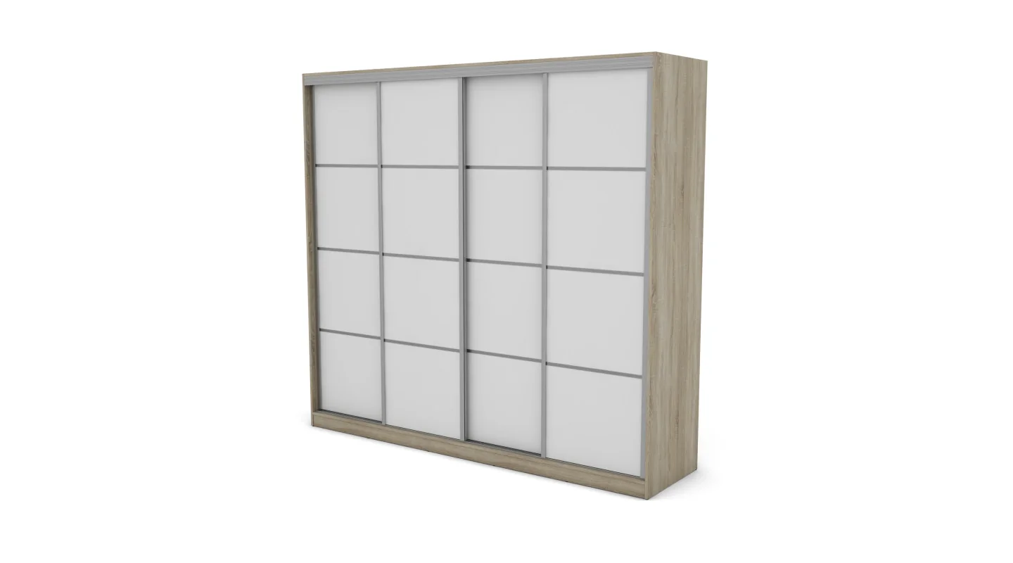 Szafa przesuwna 260x240 cm sonoma jasna / biała – Maxdoro | eMeblast