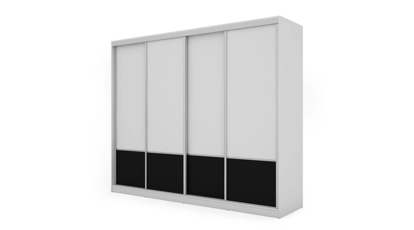 Szafa przesuwna 268x220 cm biała / czarna – Virello | eMeblast
