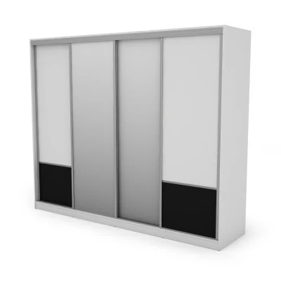 Szafa przesuwna 268x220 cm biała / czarna z 2 lustrami – Virello | eMeblast
