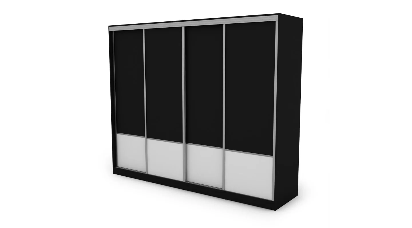 Szafa przesuwna 268x220 cm czarna / biała – Virello | eMeblast