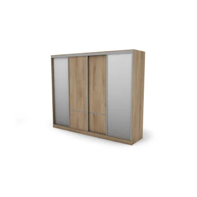 Szafa przesuwna 268x220 cm dąb Lorenzo z 2 lustrami – Virello | eMeblast