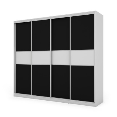 Szafa przesuwna 276x244 cm biała / czarna – Arvenzo