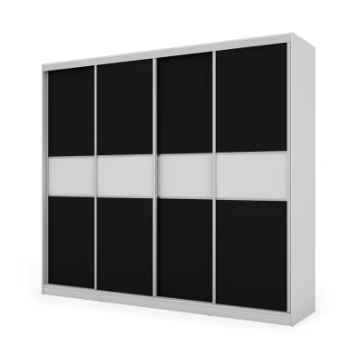 Szafa przesuwna 276x244 cm biała / czarna – Arvenzo | eMeblast
