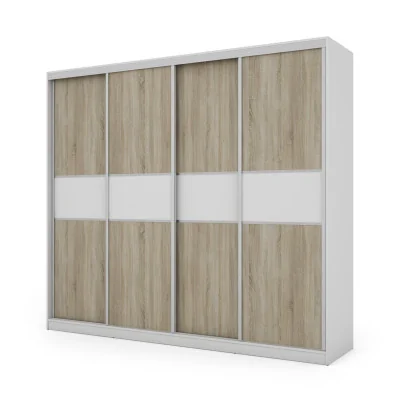 Szafa przesuwna 276x244 cm biała / sonoma jasna – Arvenzo | eMeblast