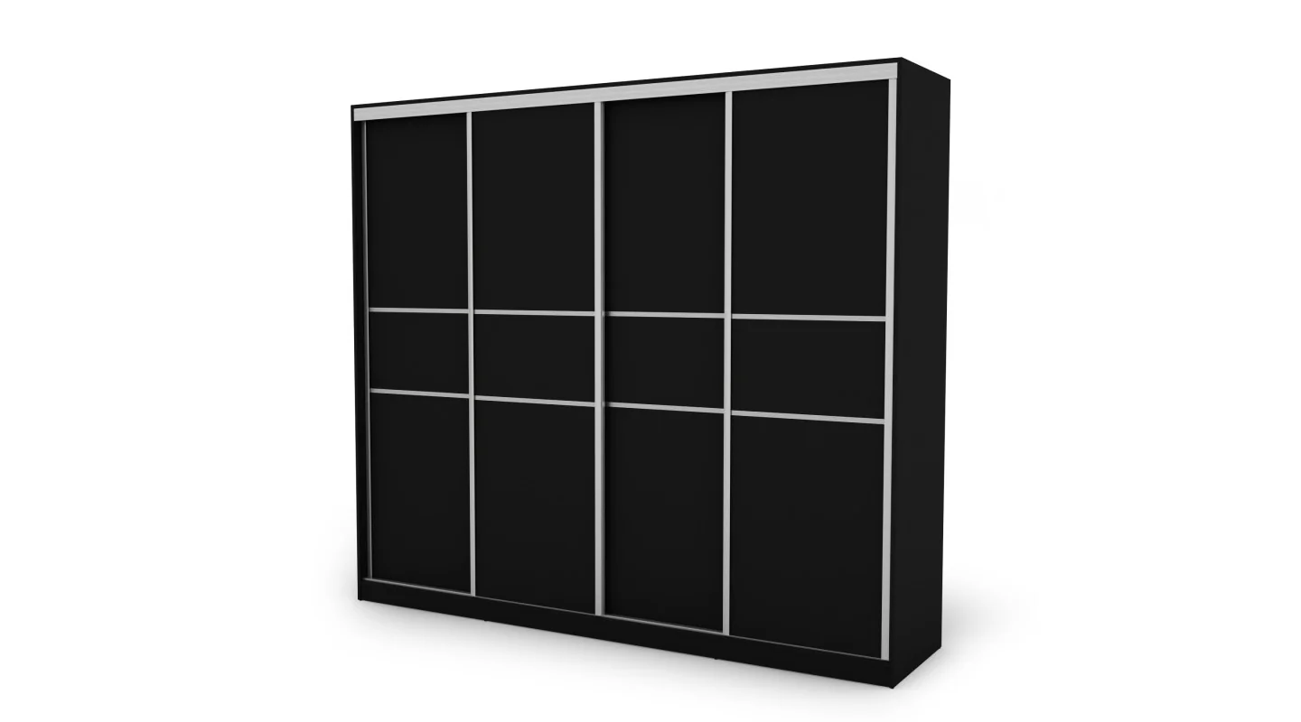 Szafa przesuwna 276x244 cm czarna – Arvenzo | eMeblast