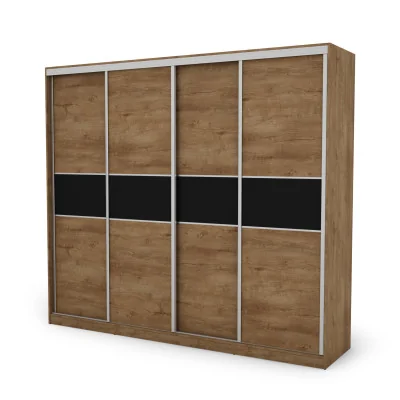 Szafa przesuwna 276x244 cm dąb Lefkas / czarna – Arvenzo | eMeblast